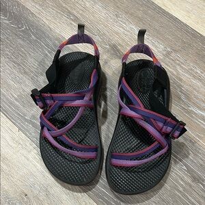 Chaco Black and Purple Sandals with Sleek Design